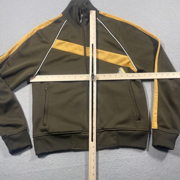 VTG Volcom Track Jacket Men L Green Stripe Full Zip V Line Science Y2K - Picture 3 of 11